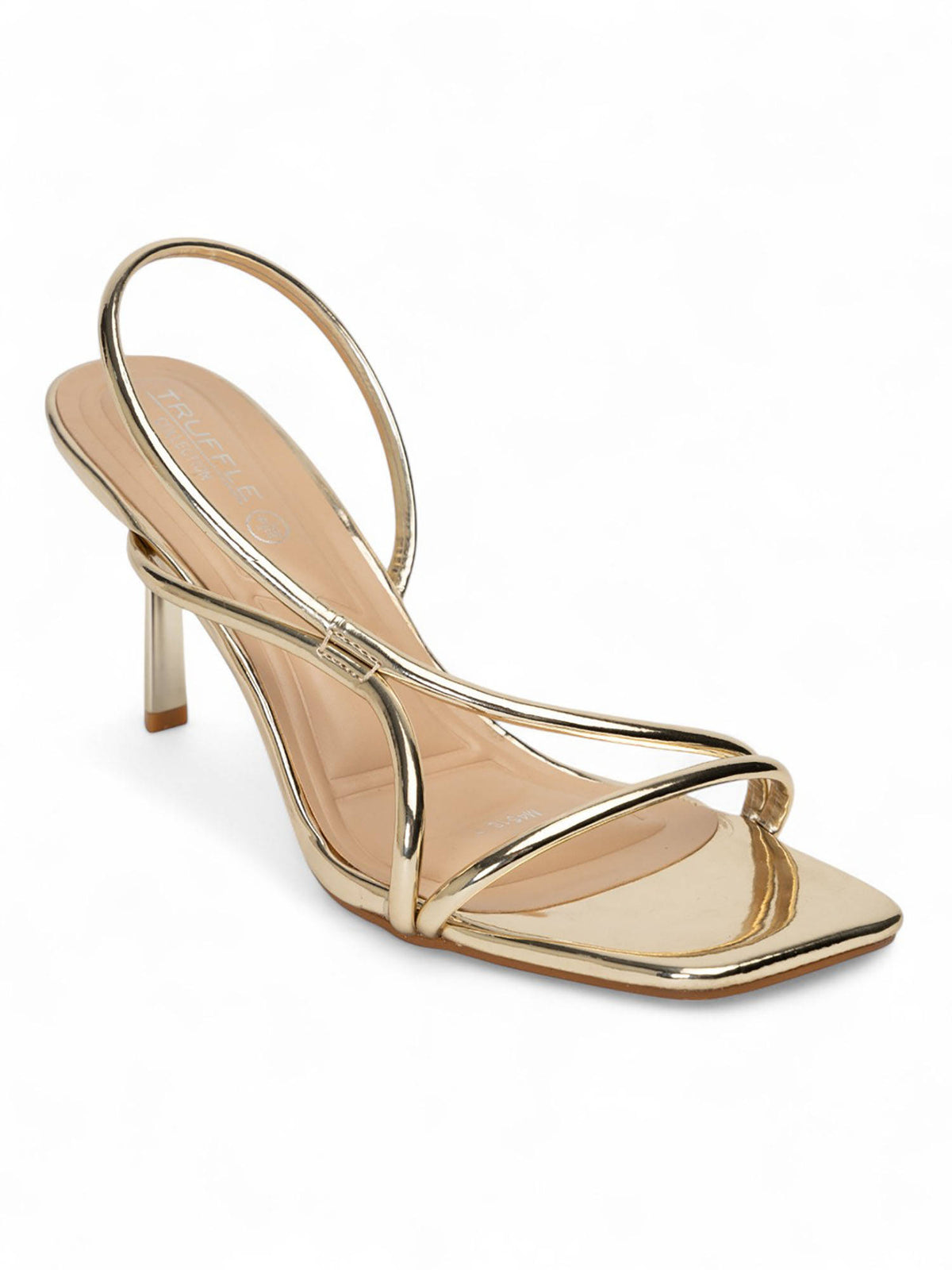 Gold Solid Stiletto Heels | H78 - view 1