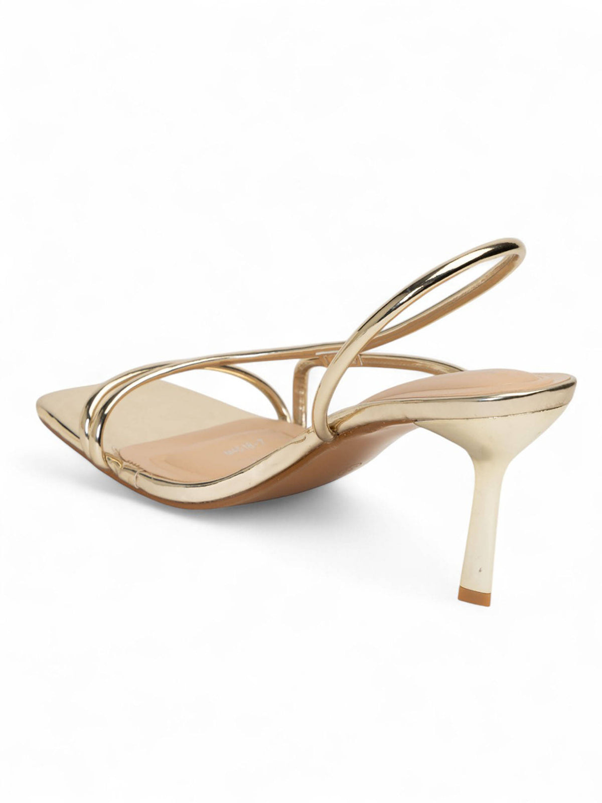 Gold Solid Stiletto Heels | H78 - view 3