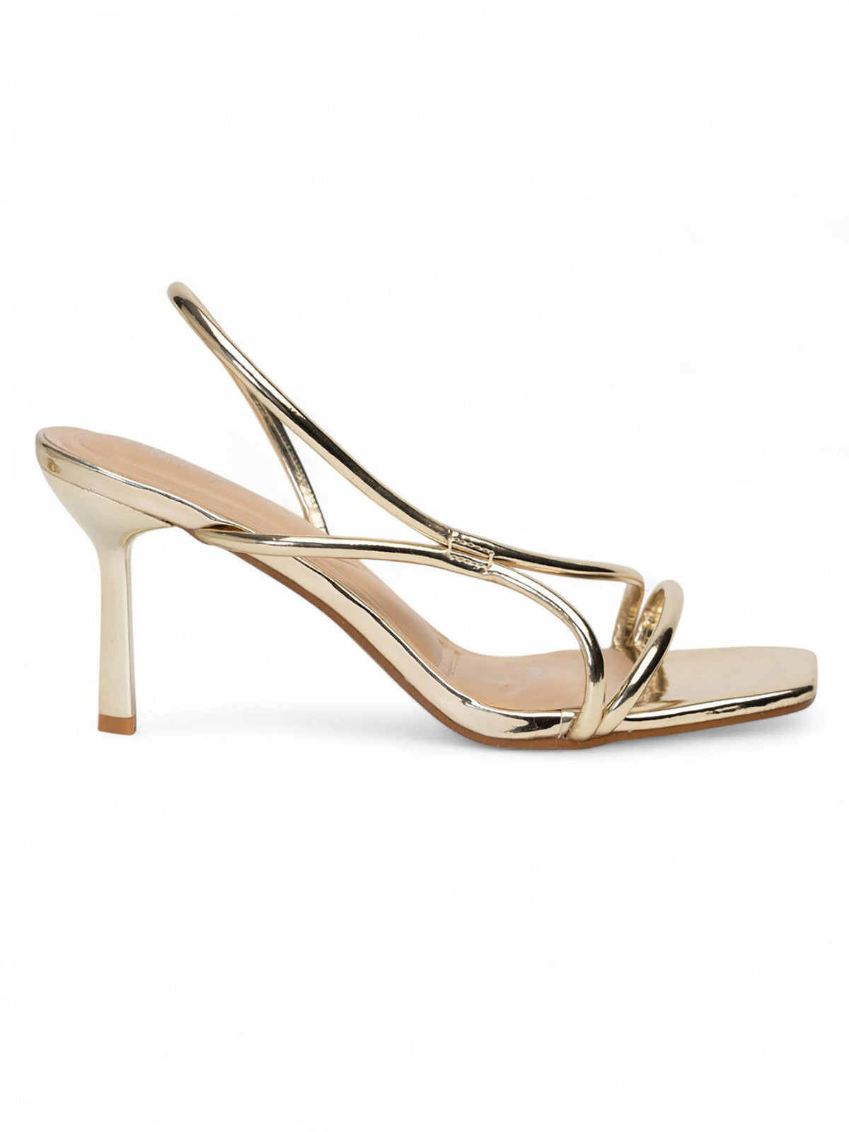 Gold Solid Stiletto Heels | H78 - view 4