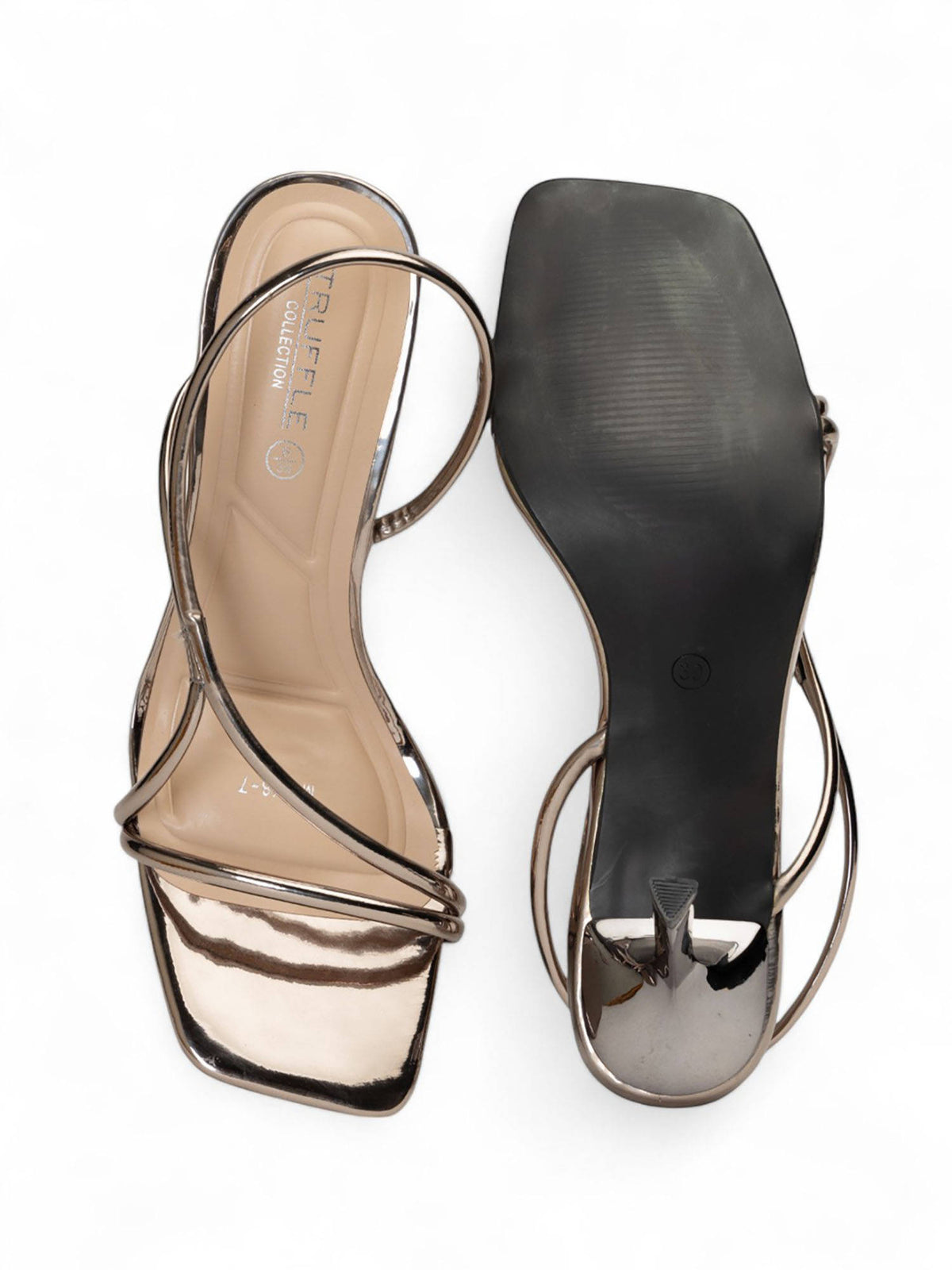 Gold Solid Stiletto Heels | H78 - view 17