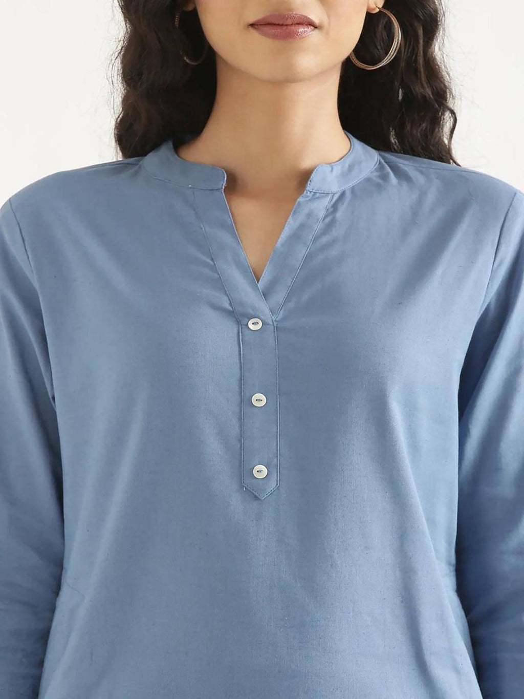Blue Solid Regular Kurta | FY93 - view 4