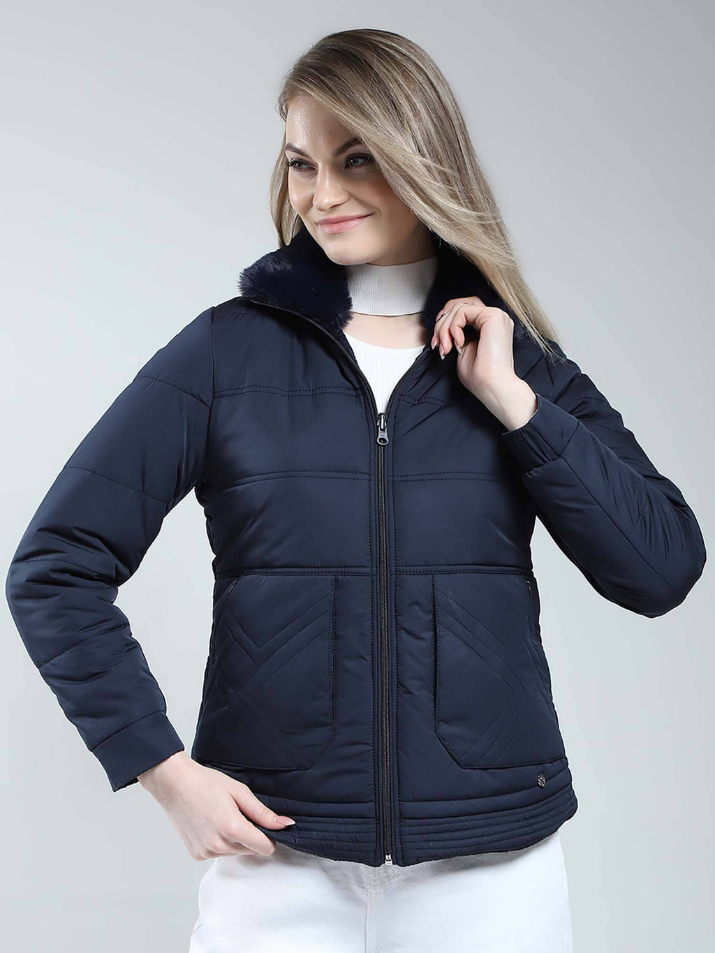 Navy Blue Quilted Jacket | JC78 - view 1