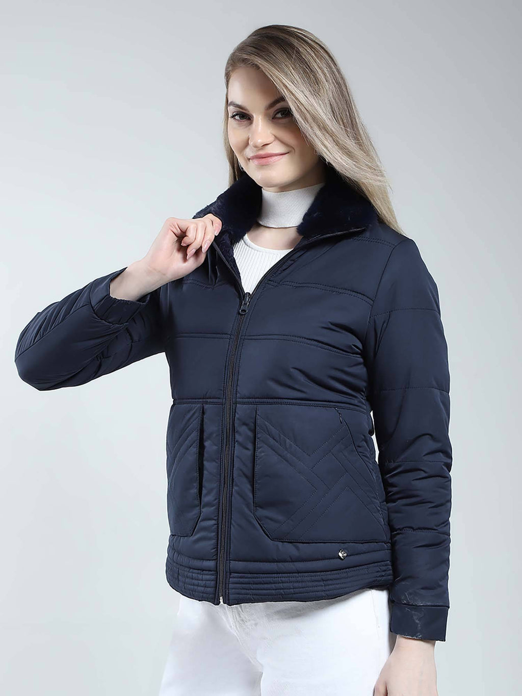 Navy Blue Quilted Jacket | JC78 - view 2