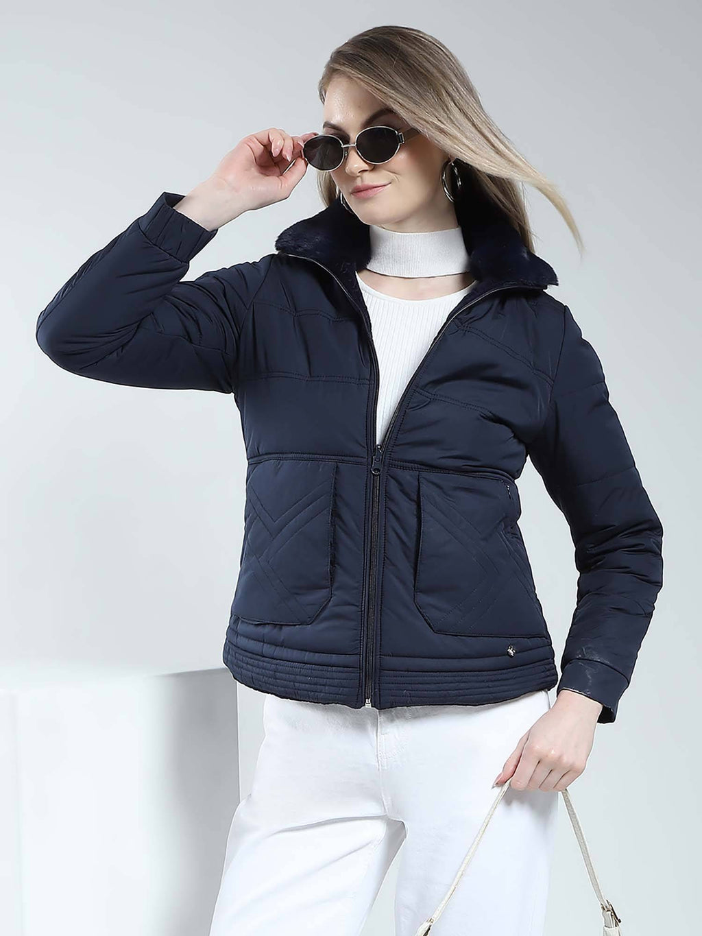 Navy Blue Quilted Jacket | JC78 - view 6