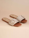 Raffia Clip Flats Beige | F61 - view 1