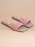Pink Lacey Flats | F61 - view 1