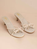 Beige Bow Heels | H78 - view 1