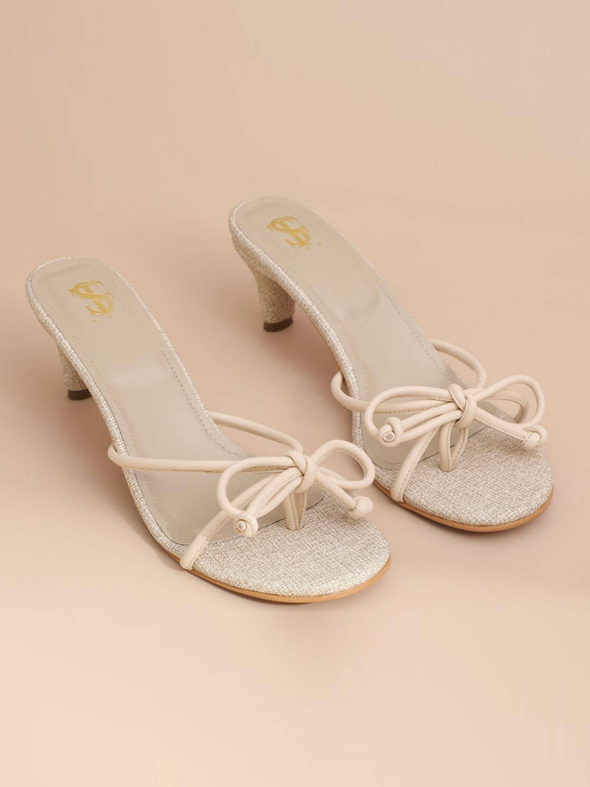 Beige Bow Heels | H78 - view 1