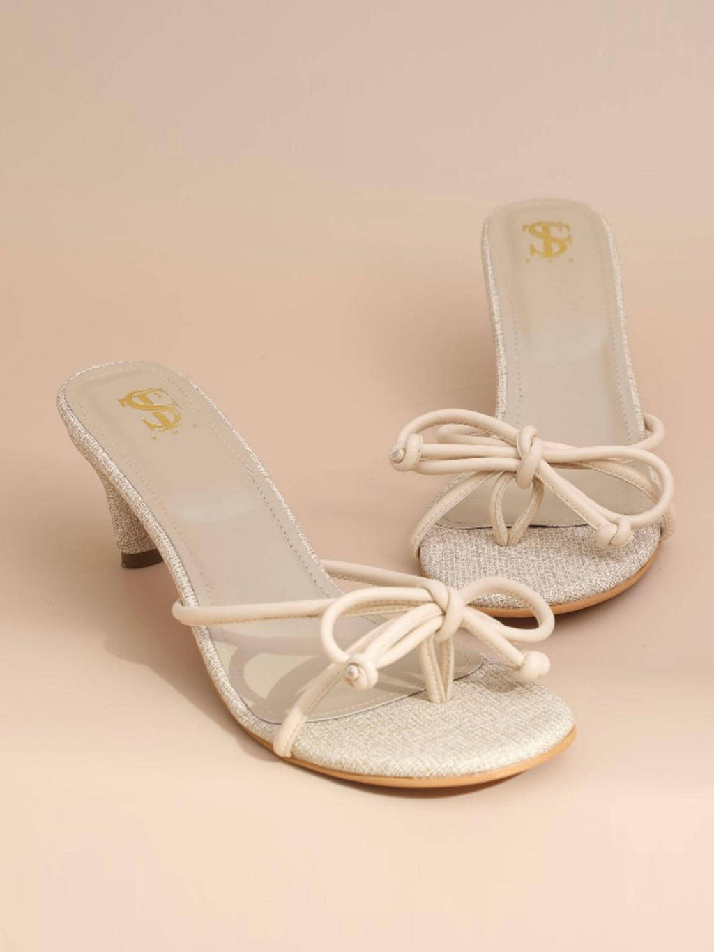Beige Bow Heels | H78 - view 4