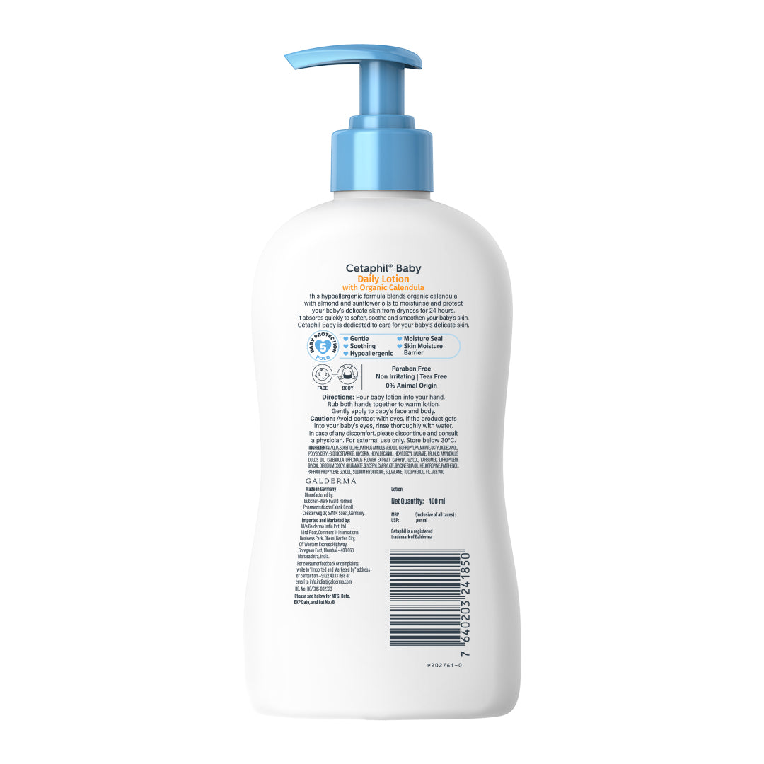 Cetaphil Baby Daily Lotion with Organic Calendula | Dermatologist Tested