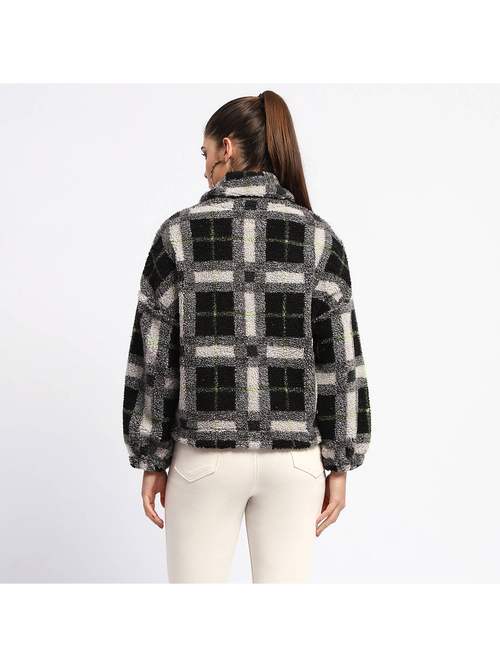 Geometric Print Black Puff Sweatshirt | HD56 - view 2