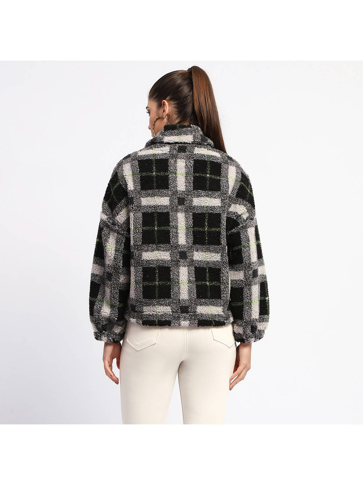 Geometric Print Black Puff Sweatshirt | HD56 - view 2
