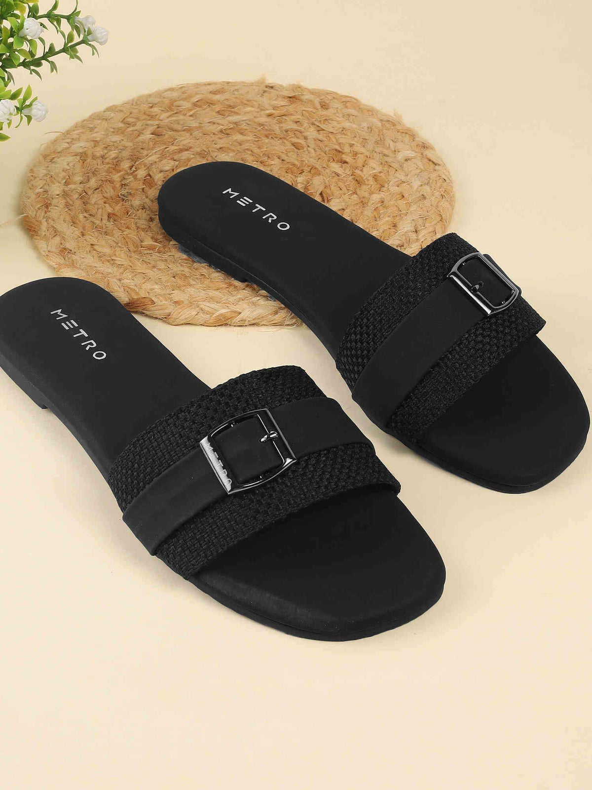 Women Black Flats | F61 - view 1