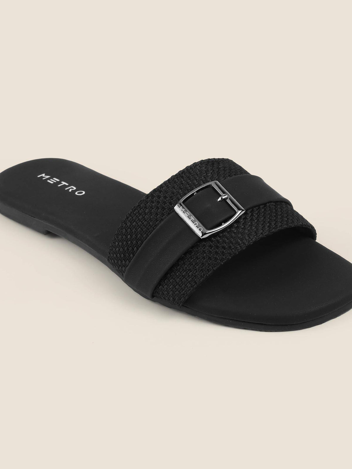 Women Black Flats | F61 - view 2