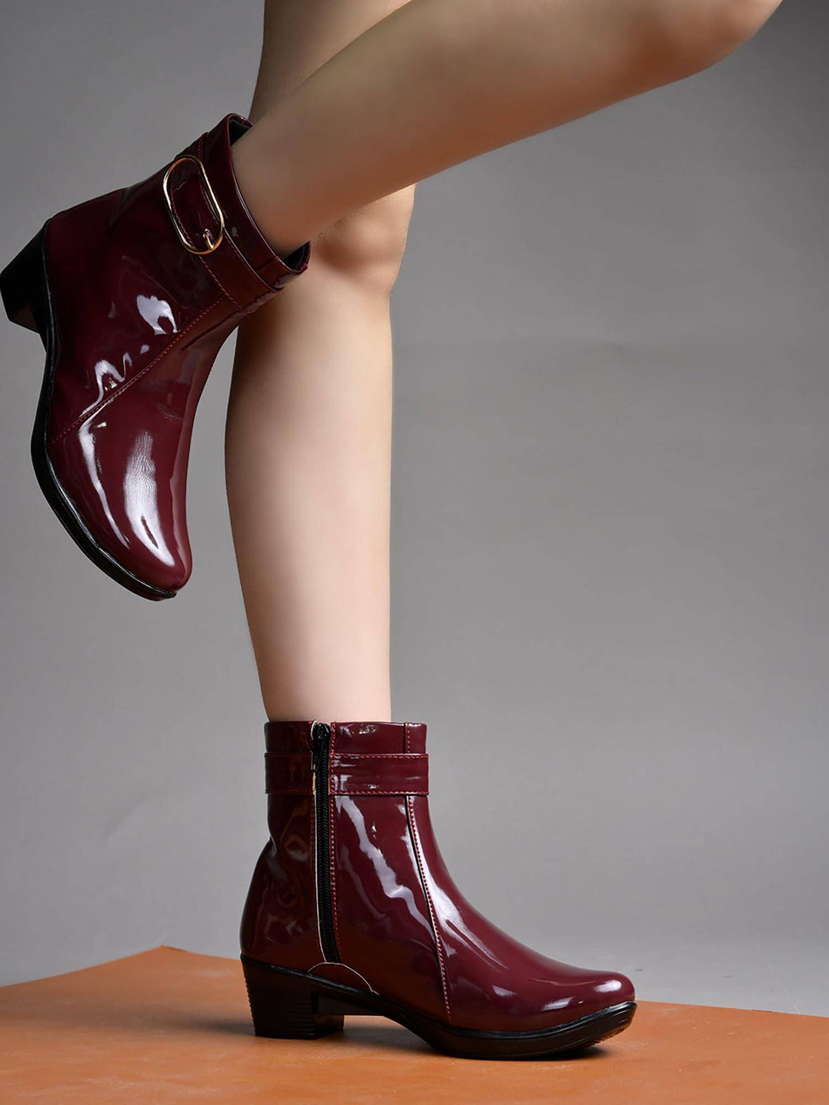 Patent Leather Ankle - Black Casual Boots For Women | BT61 - view 5