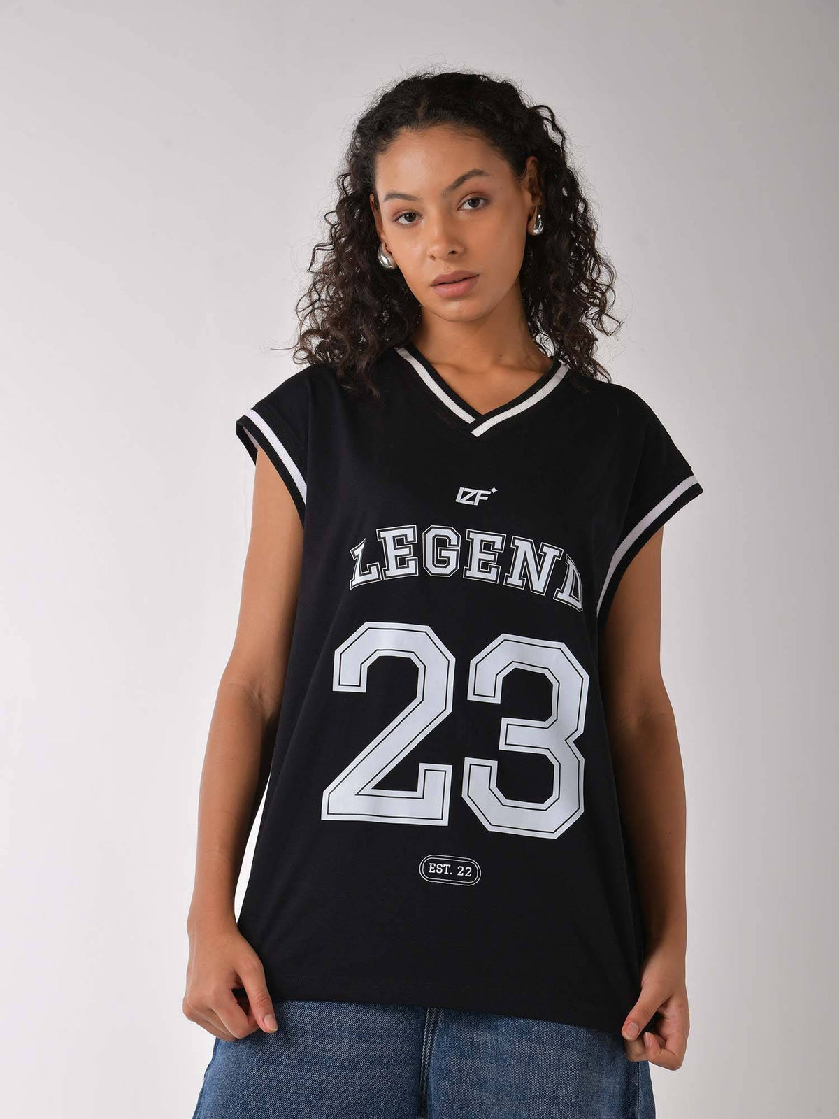 Black Printed Basketball Style Tank Top | TT98 - view 1