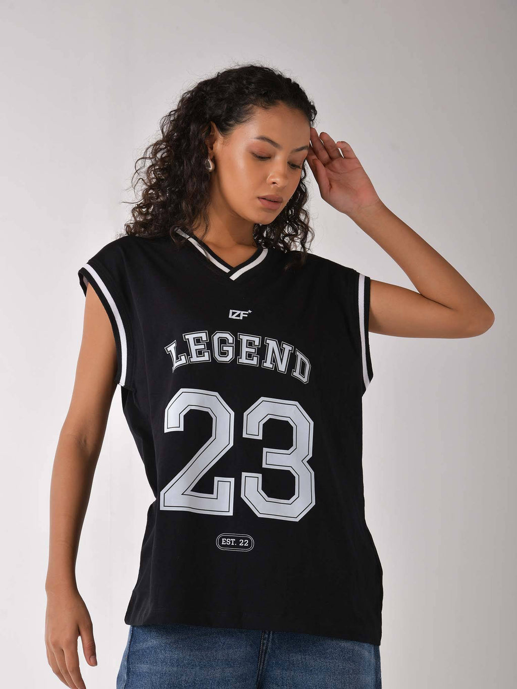 Black Printed Basketball Style Tank Top | TT98 - view 3