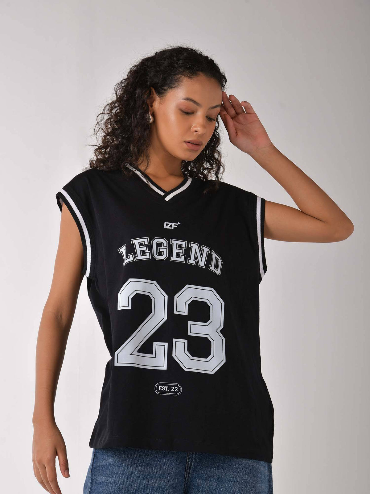 Black Printed Basketball Style Tank Top | TT98 - view 3