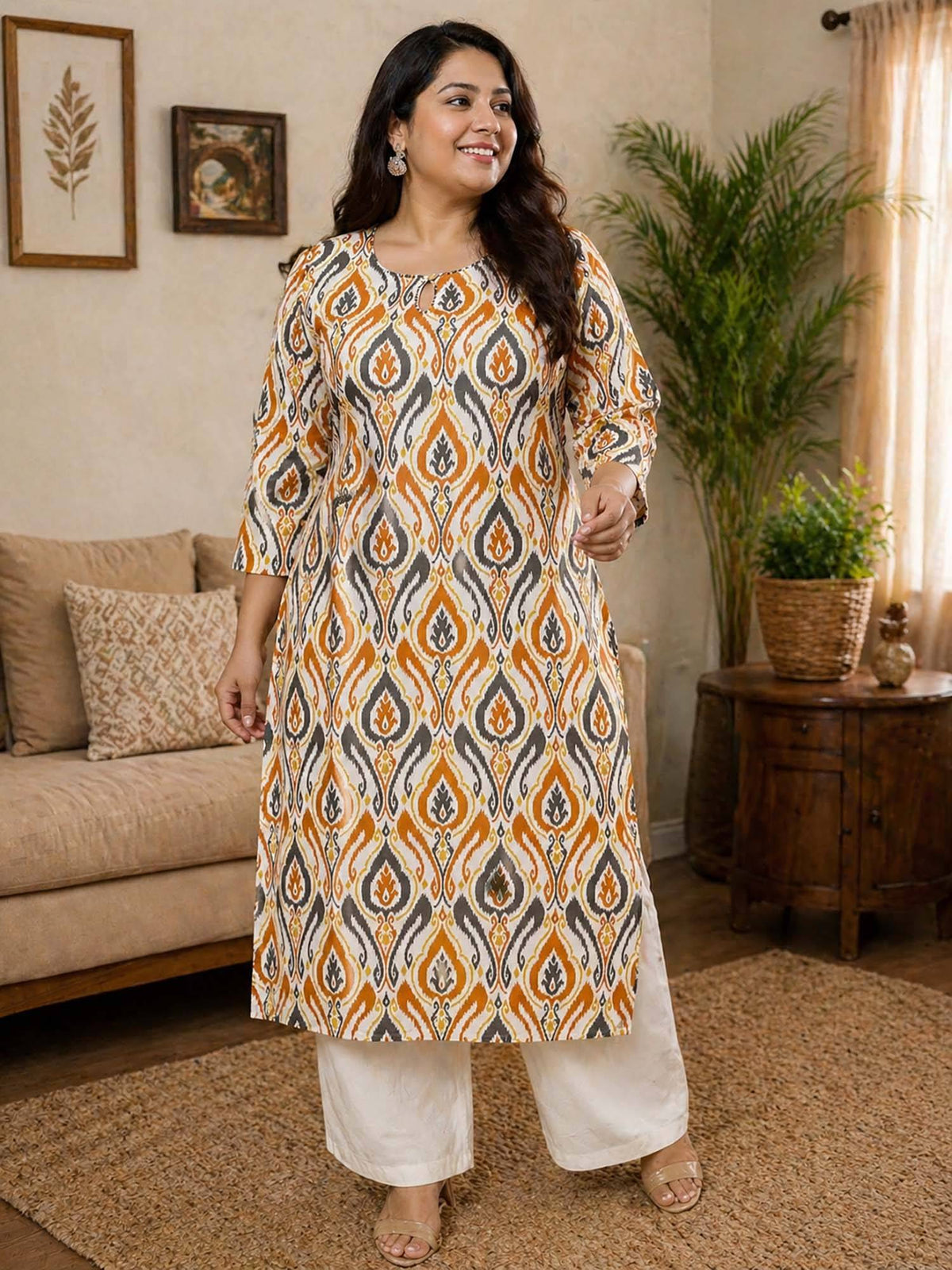 Blue Printed Cotton Kurta | FY93 - view 7