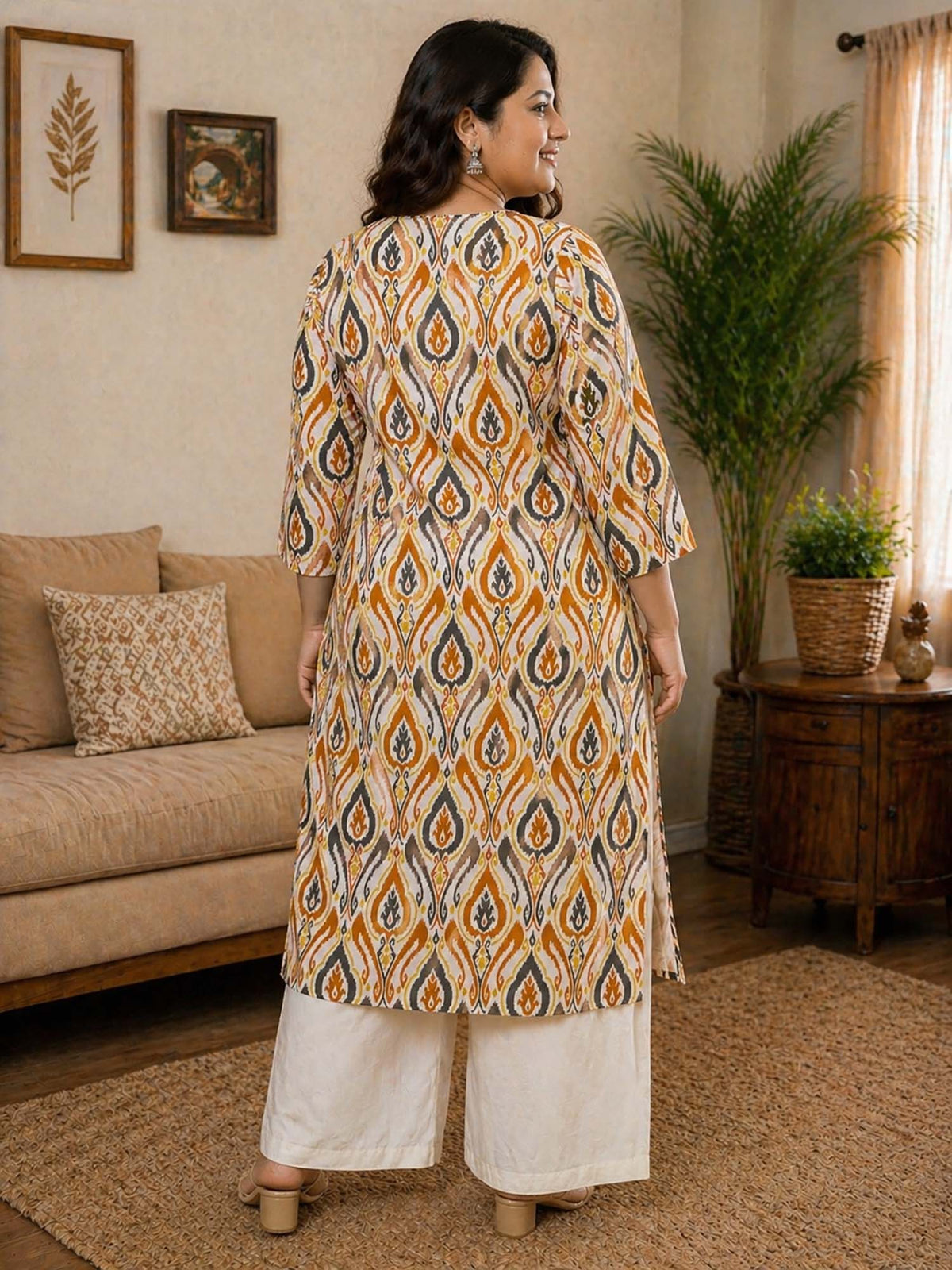 Blue Printed Cotton Kurta | FY93 - view 8