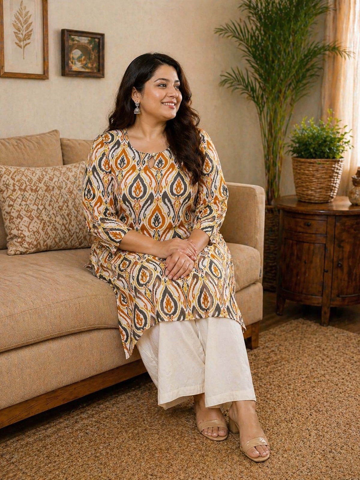 Blue Printed Cotton Kurta | FY93 - view 10