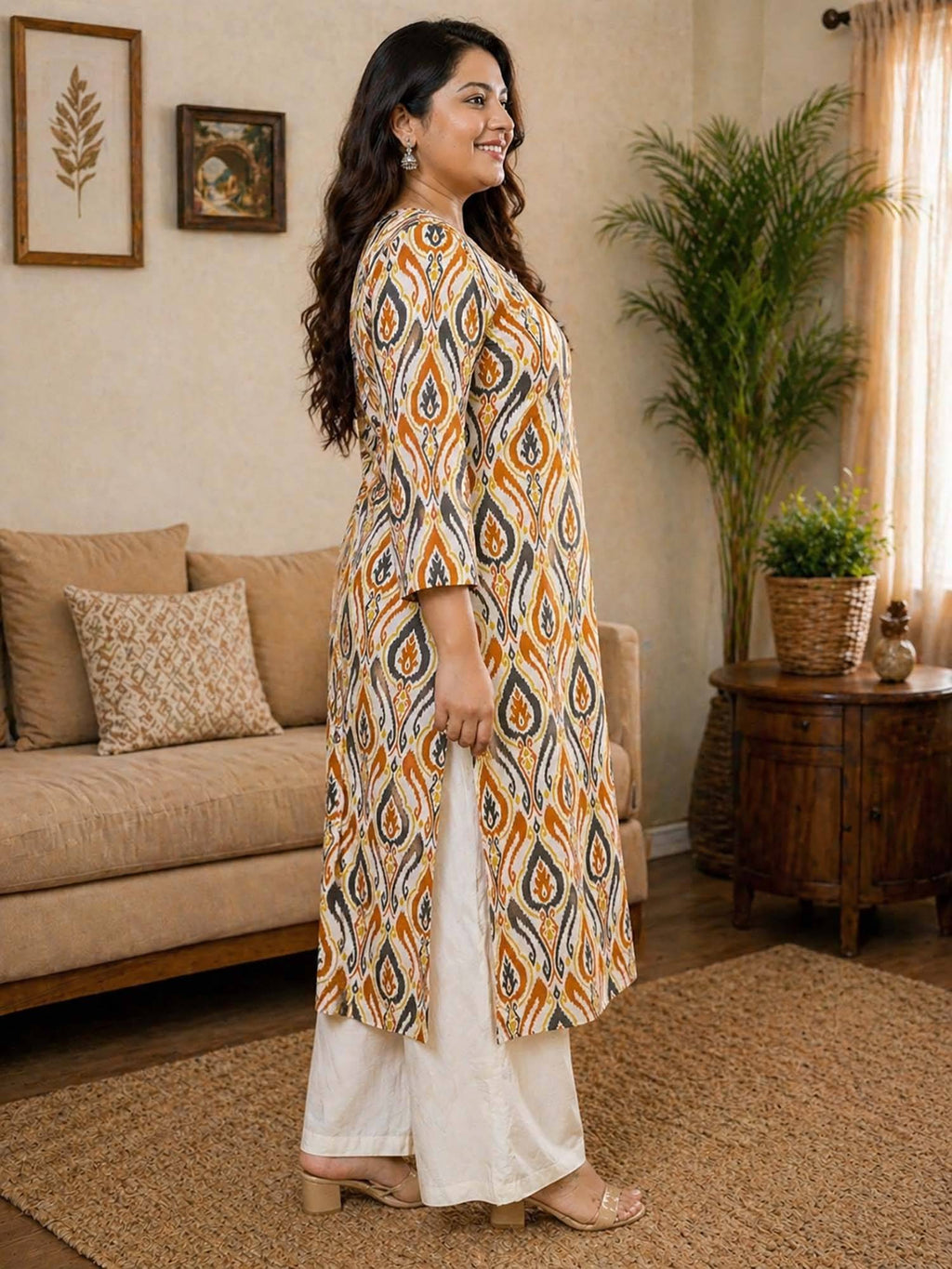 Blue Printed Cotton Kurta | FY93 - view 11