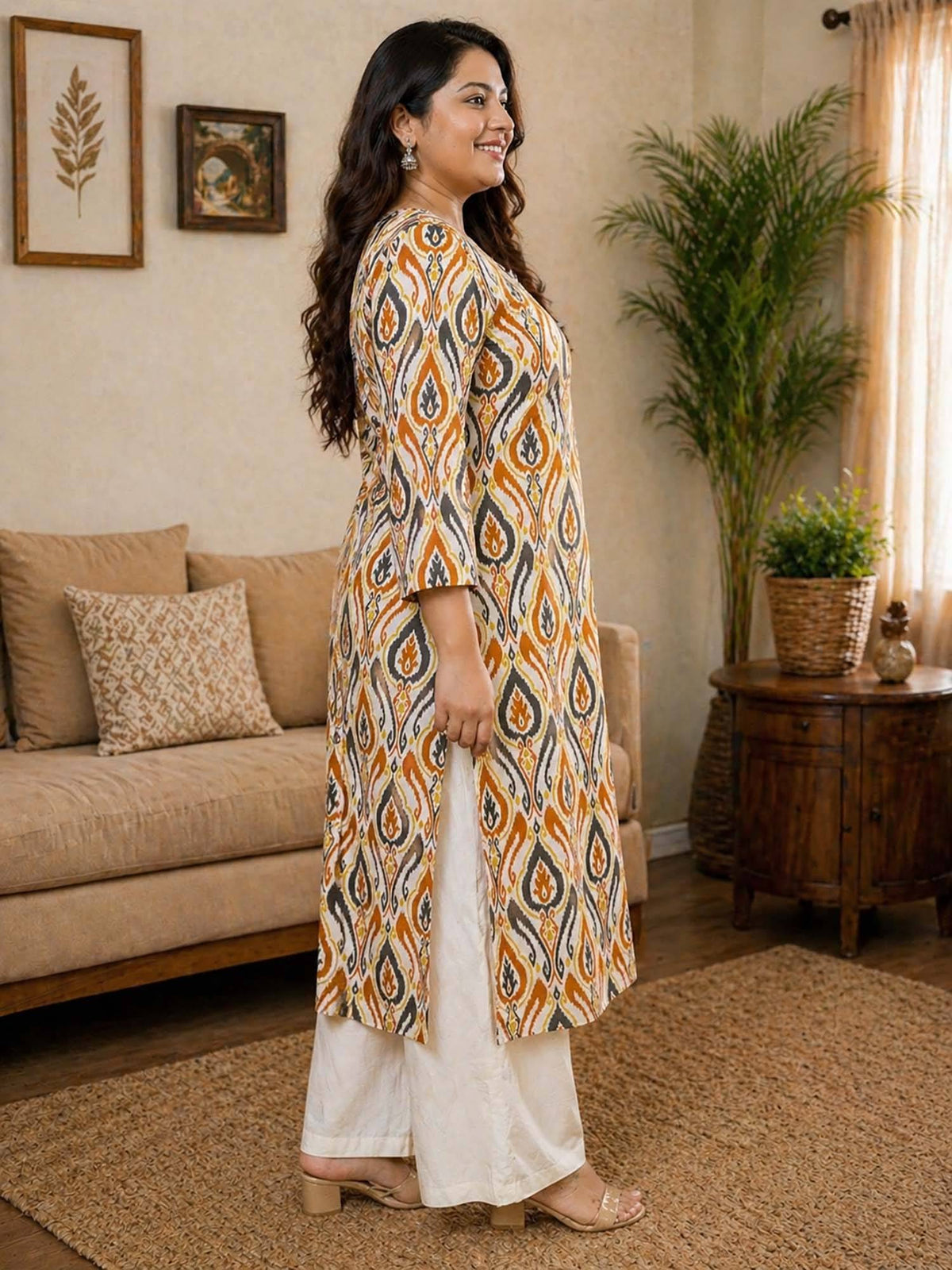 Blue Printed Cotton Kurta | FY93 - view 11