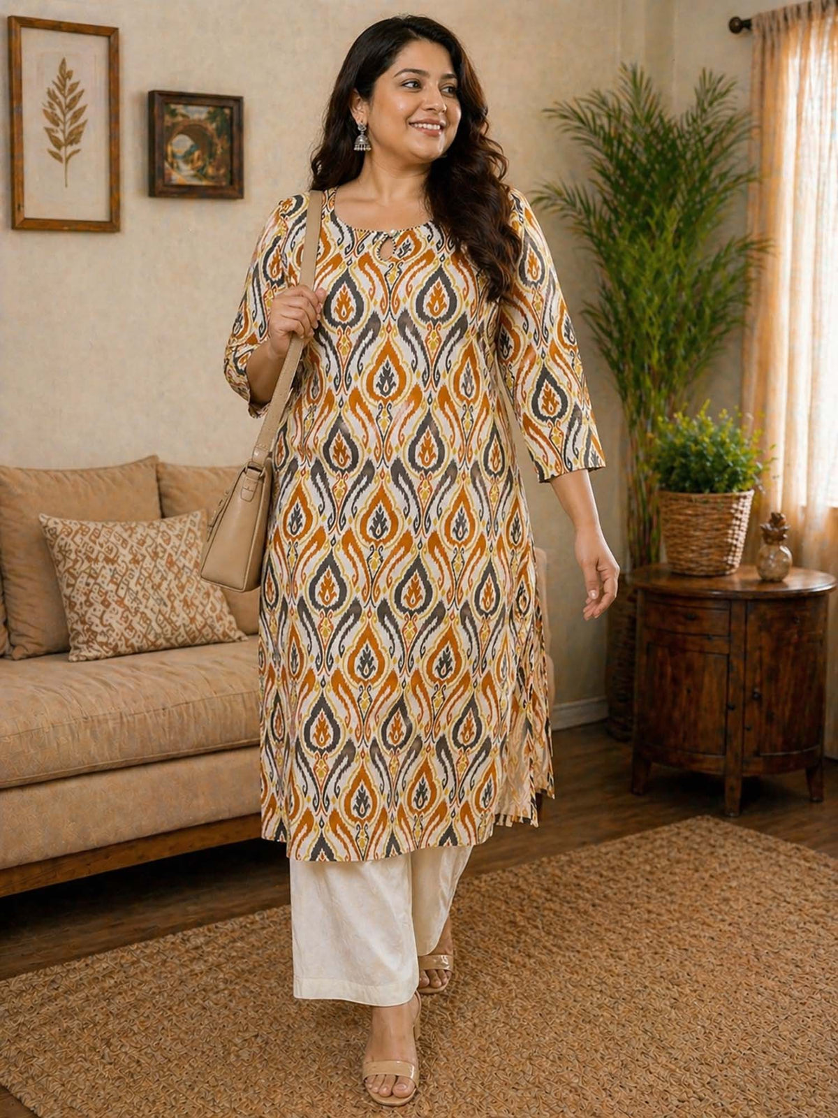 Blue Printed Cotton Kurta | FY93 - view 12