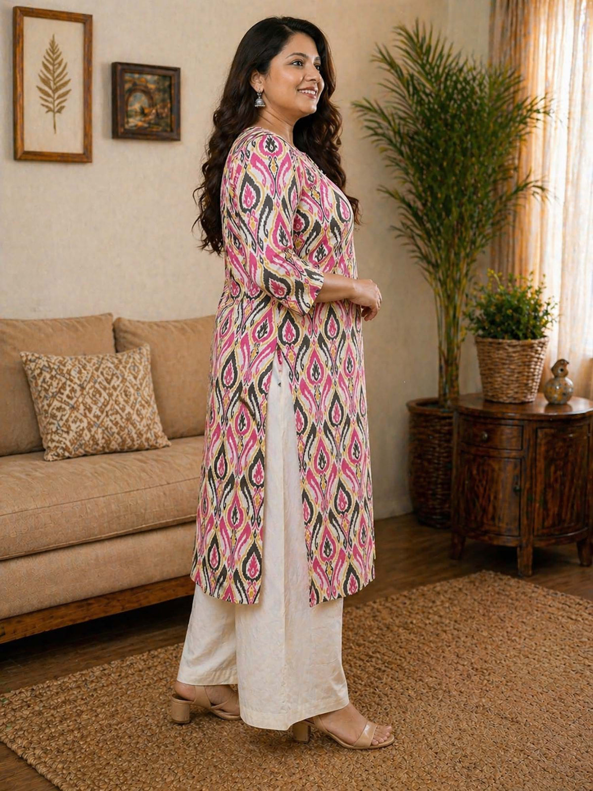 Blue Printed Cotton Kurta | FY93 - view 17