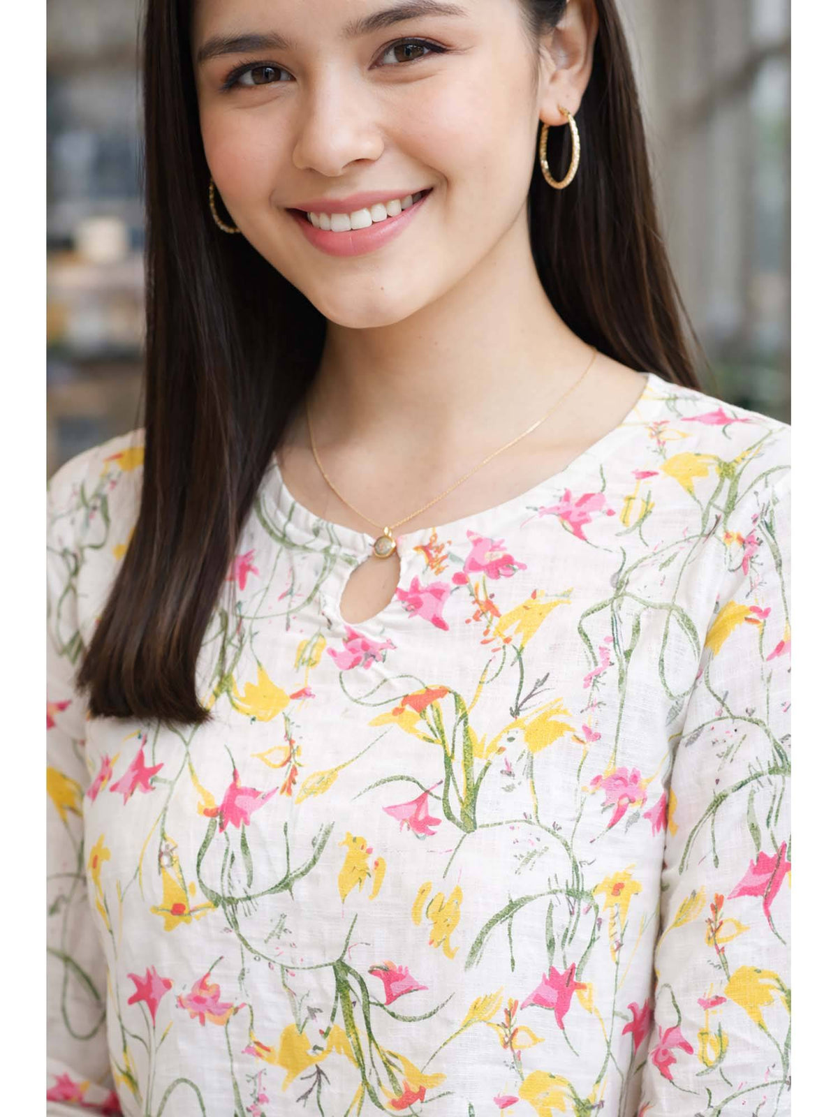 White Floral Cotton Kurta | U3S - view 3