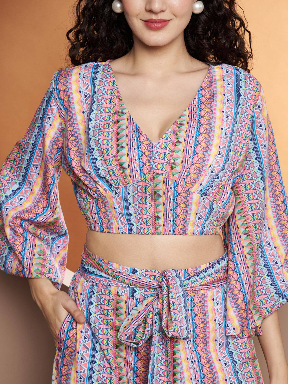 Bell Sleeve Crop Top Multi-Color | CT61 - view 5