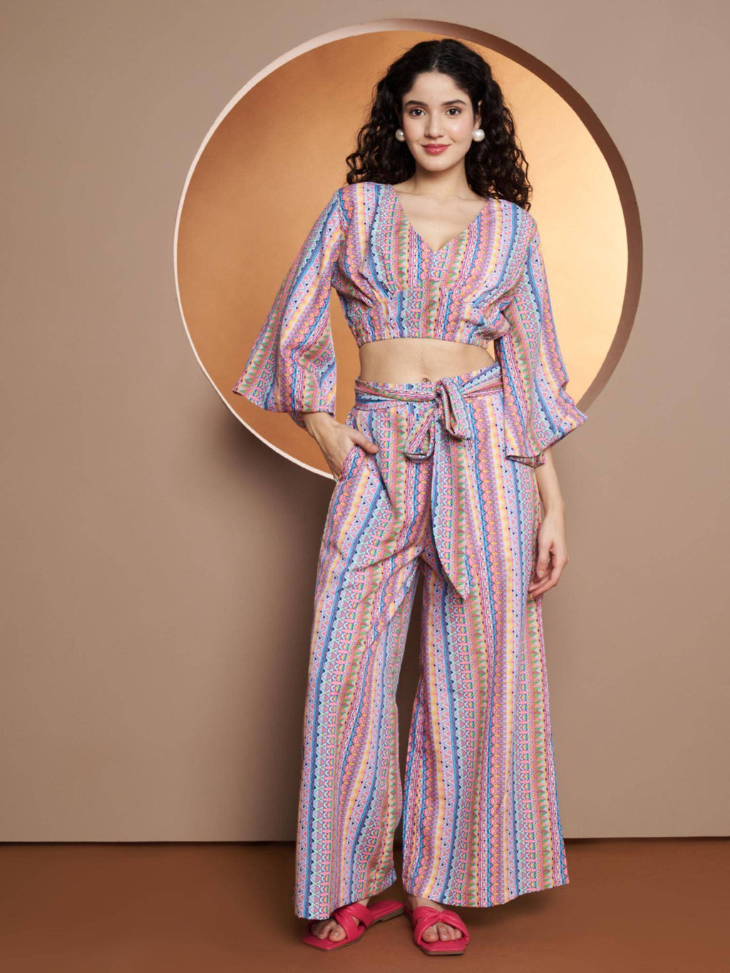 Bell Sleeve Crop Top Multi-Color | CT61 - view 7