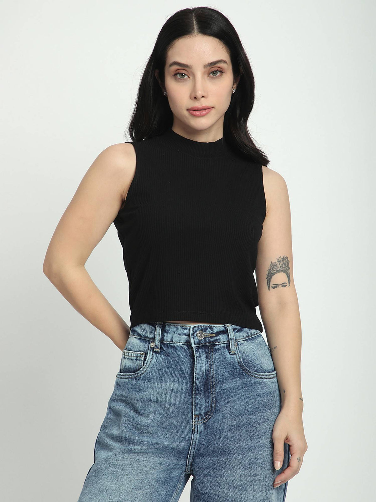 Women Ivory Textured Slim Tank Top | TT98 - view 15