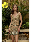 Salty But Sparkly Beige Top | HT67 - view 1