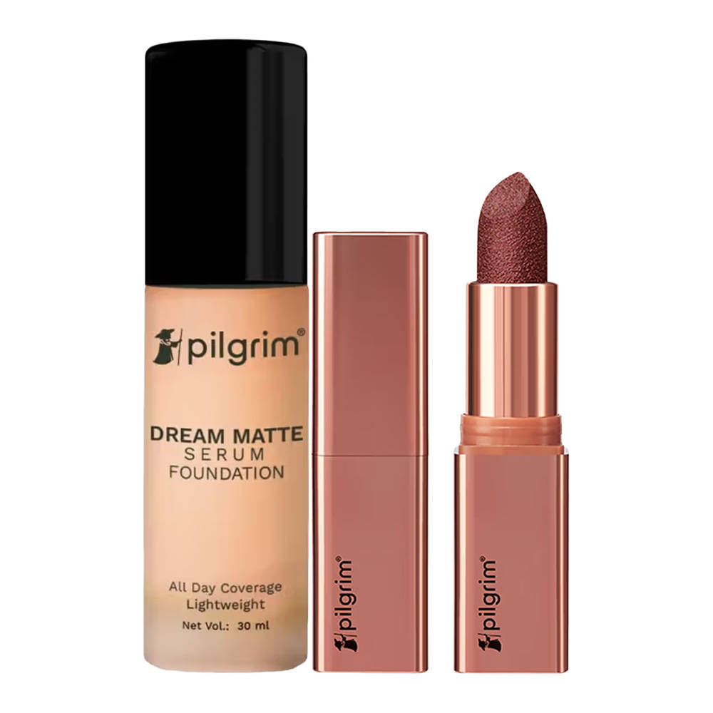 Long-Lasting Foundation & Lipstick Combo Golden Beige 215 & Royal Noor 05 | L12 - view 1