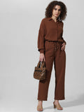 Brown High Rise Co-Ord Set Pants