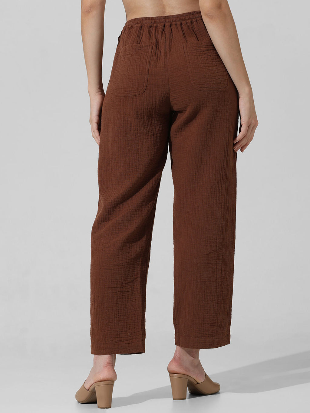 Brown High Rise Co-Ord Set Pants
