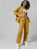 Yellow High Rise Co-Ord Set Pants