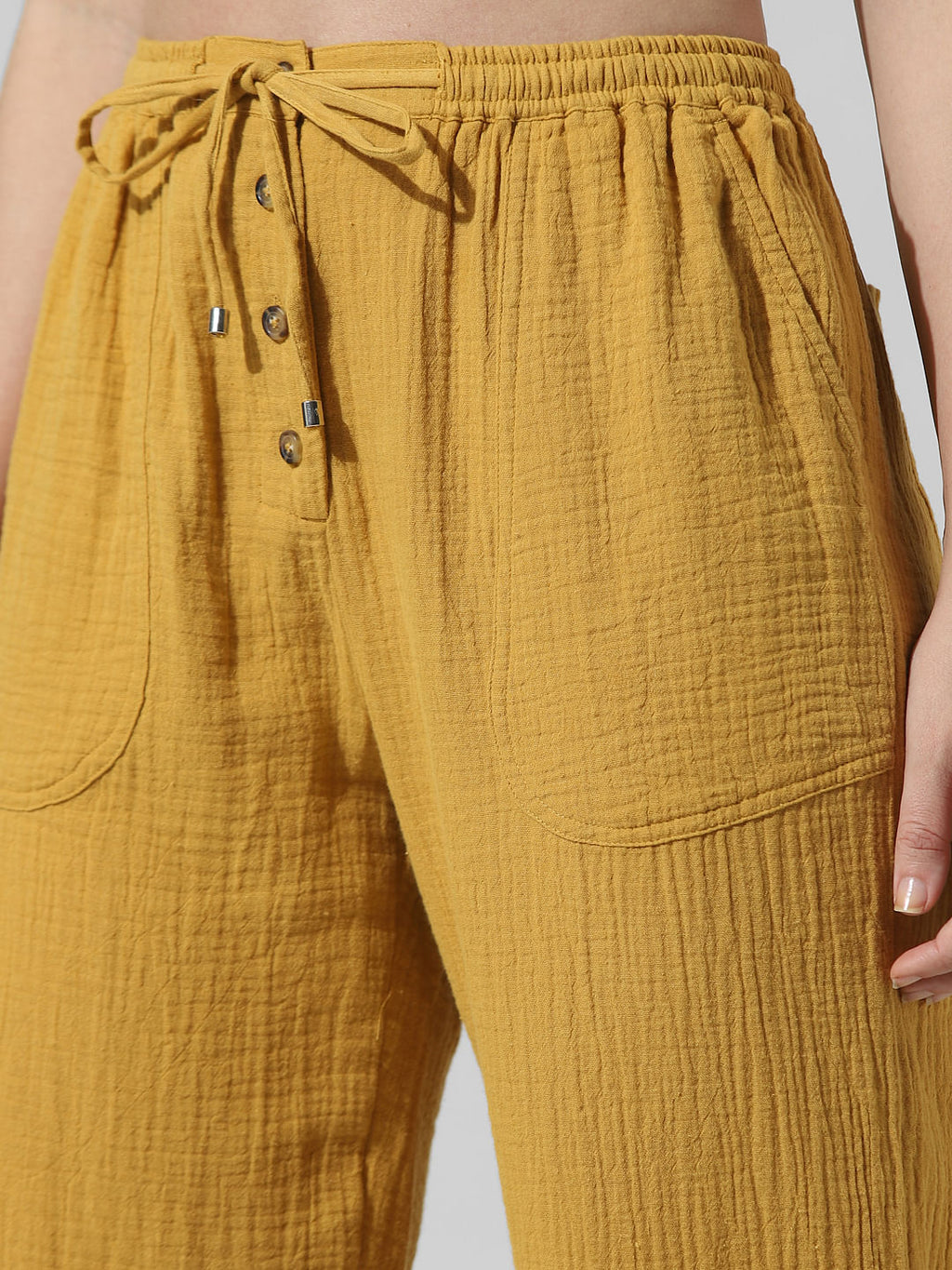 Yellow High Rise Co-Ord Set Pants