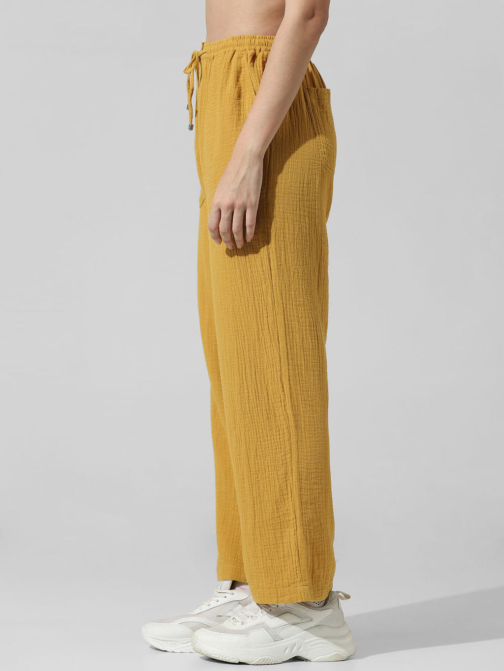 Yellow High Rise Co-Ord Set Pants