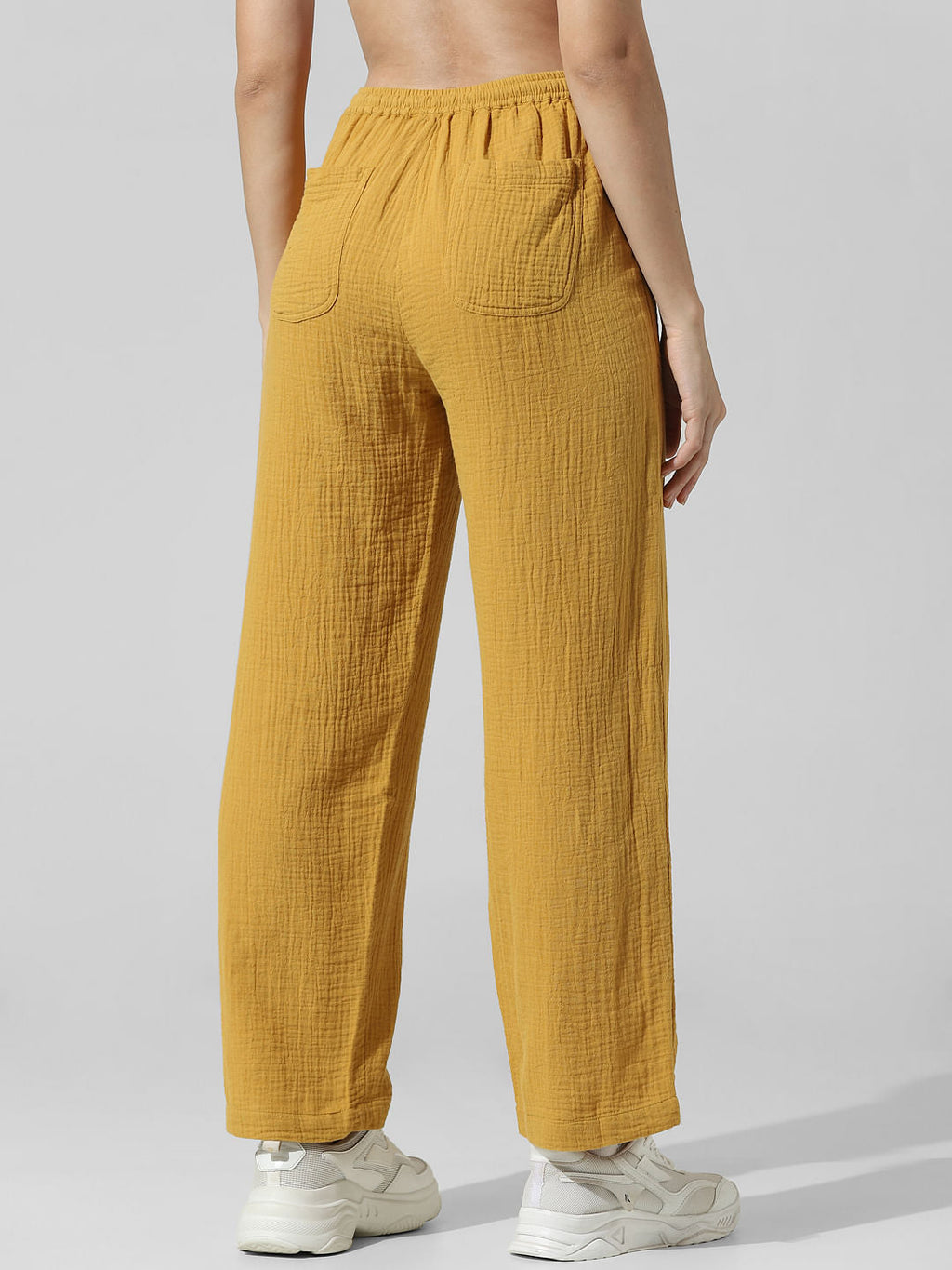 Yellow High Rise Co-Ord Set Pants