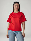 Red Solid/Plain Half Sleeves Relaxed T-Shirt | TS56 - view 1