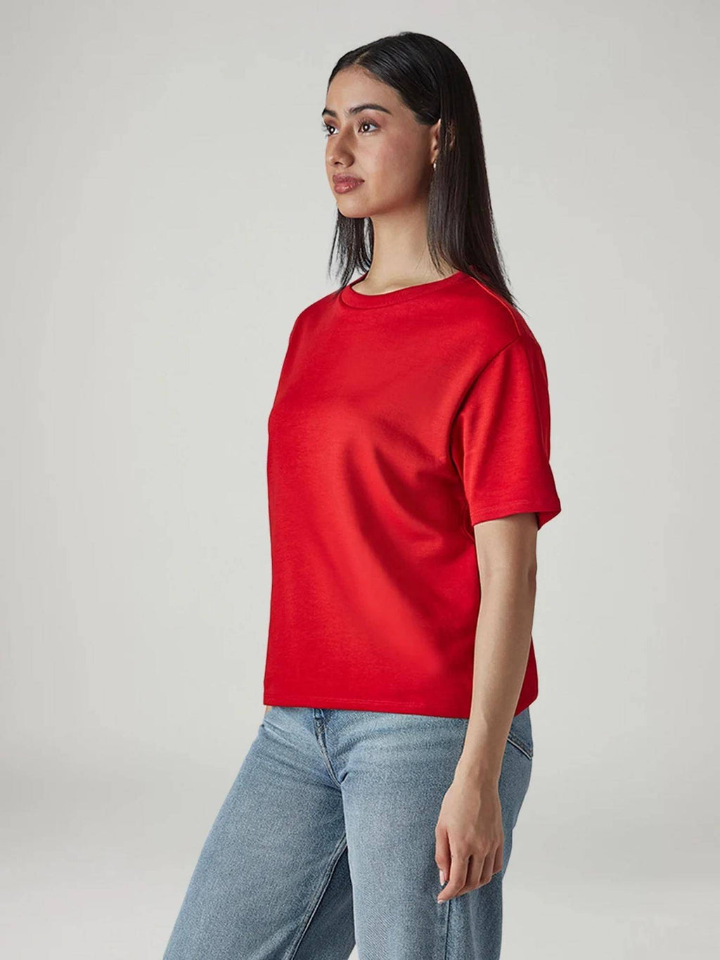 Red Solid/Plain Half Sleeves Relaxed T-Shirt | TS56 - view 3