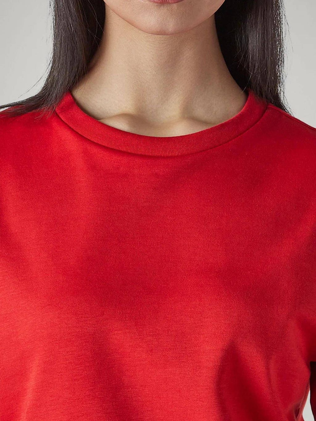 Red Solid/Plain Half Sleeves Relaxed T-Shirt | TS56 - view 4