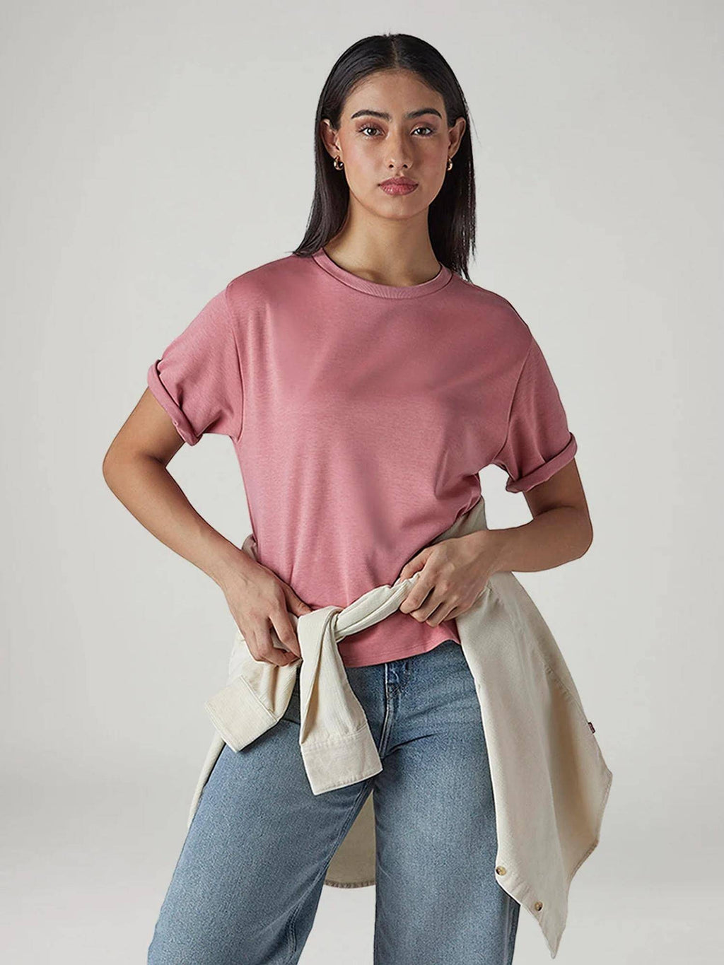 Red Solid/Plain Half Sleeves Relaxed T-Shirt | TS56 - view 15