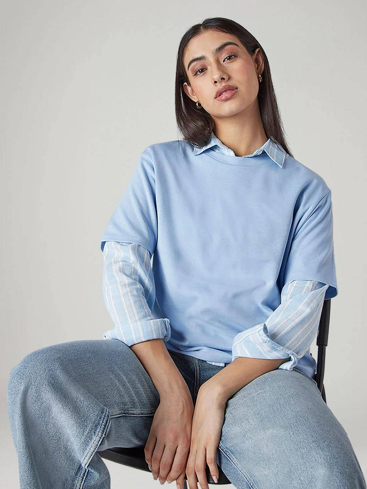 Red Solid/Plain Half Sleeves Relaxed T-Shirt | TS56 - view 20