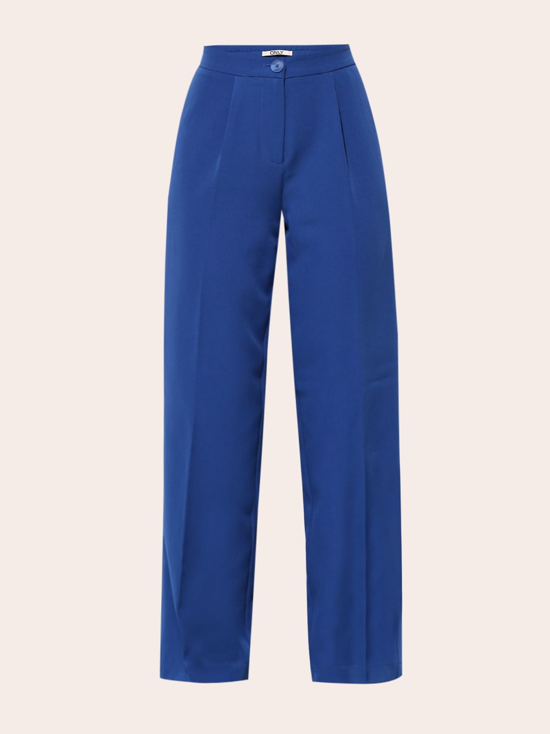Blue High Rise Wide Leg Pants