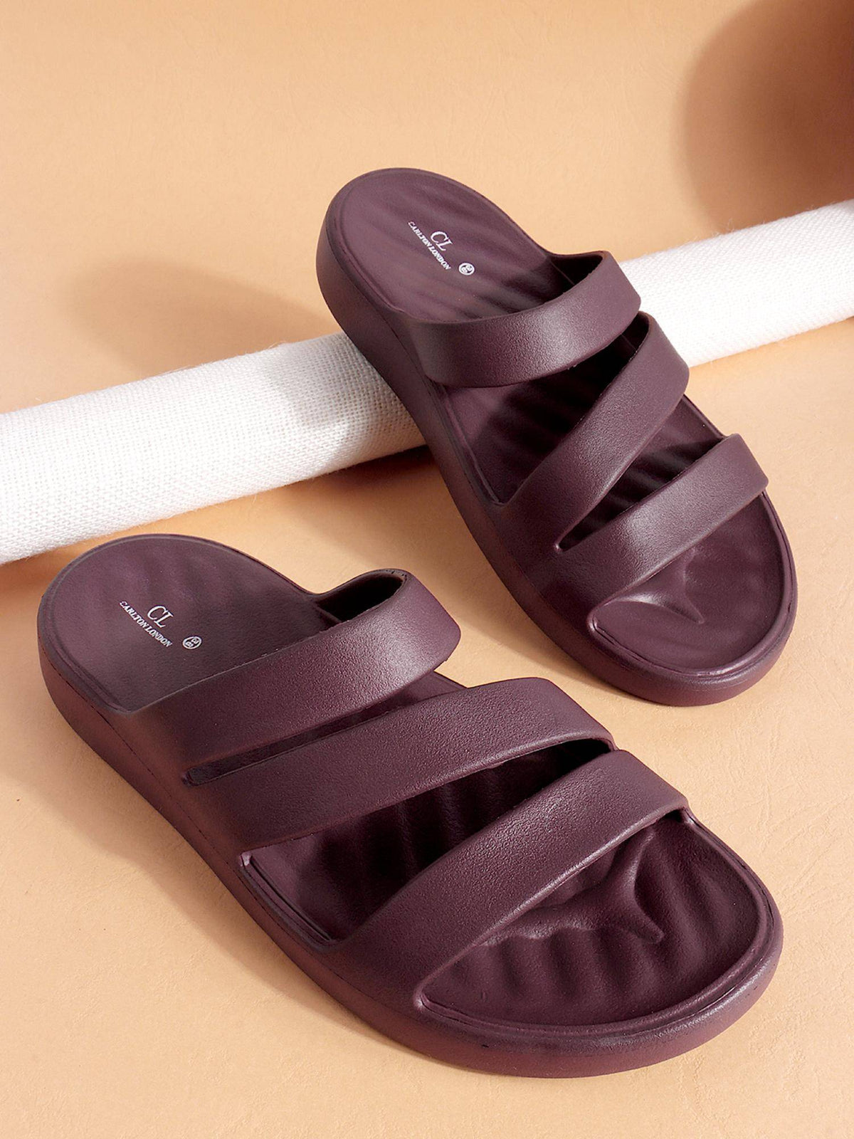 Women Wine Three-Strap Platform Comfort Sandals | SD89 - view 3