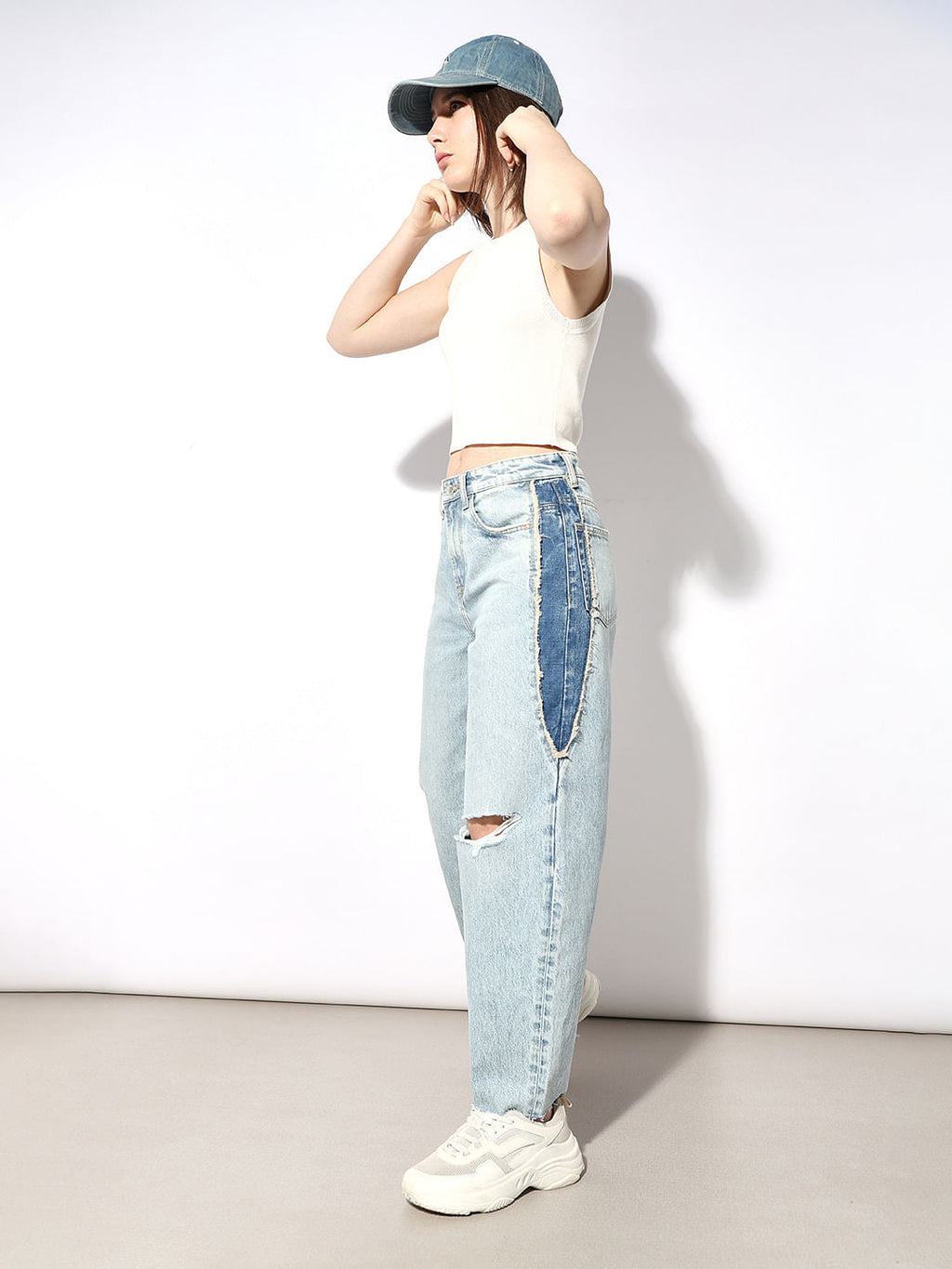 Blue Distress Fit Jeans