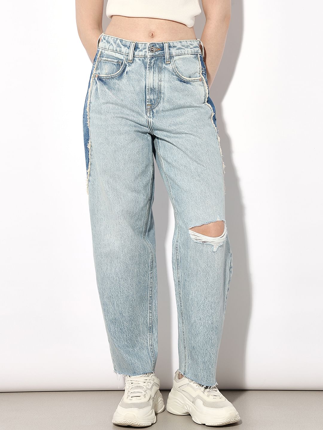 Blue Distress Fit Jeans